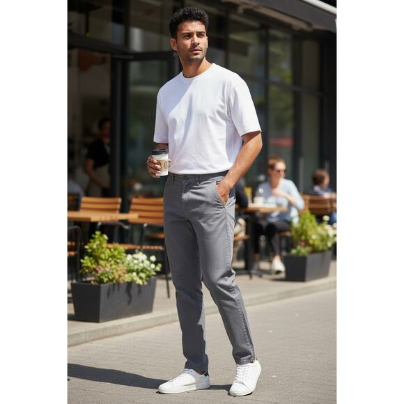 Member’s Mark Men’s Straight Fit Mason 5-Pocket Pants 40x32 Grey - Picture 1 of 5